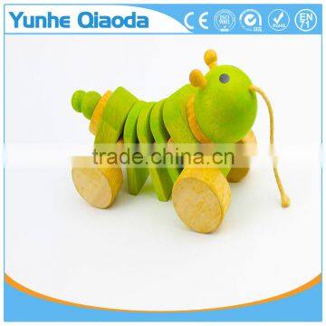 Pull Along Insect Wooden Toy Wiggles as You Pull They Make a Clicking Sound and Make a Fun Baby photo-3
