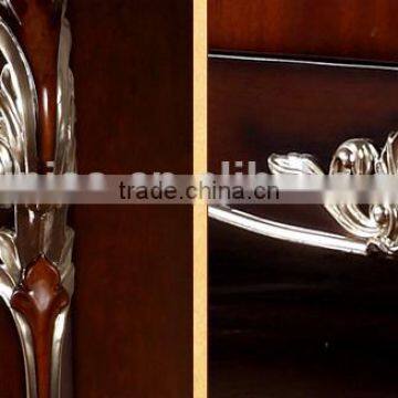 Luxury American Style Wooden Kitchen Cabinet, Kitchen Furniture Side Cabinet, Silver Foil Kitchen Cupboard (BF01-ML020) photo-6