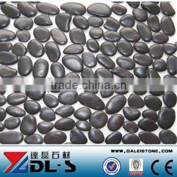 Pebble Stepping Stone Black Color Stone Pebble Flooring Tiles