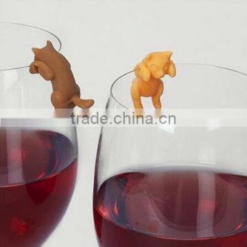 Silicone Different Colored Kittens Glass Markers photo-2