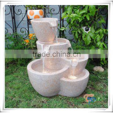 Beautiful LED light resin water feature outdoors fountain