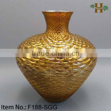 Gold Color Handicraft Christmas Decoration Glass Vases