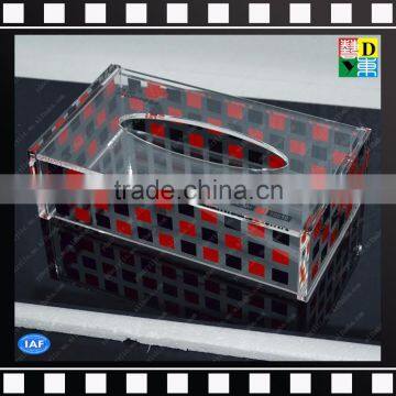 Custom printed high quality acrylic tissue holder / napkin box /car tissue box