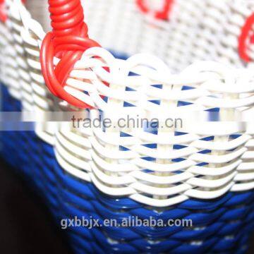 Handmade Plastic Woven Basket With Handles photo-4