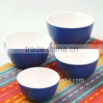 Mixing bowls set, stoneware bowls set with colors