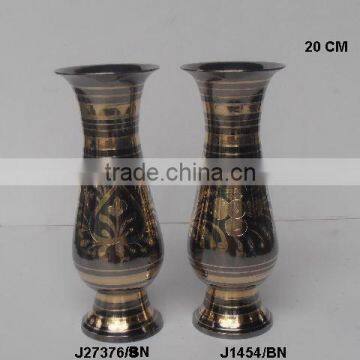 Cast Brass Traditional Indian Vases With Steel Paint