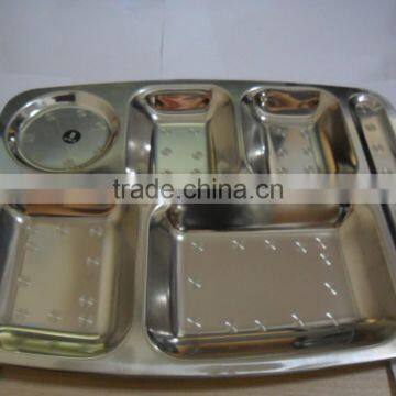 Stainless Steel Lunch Tray Restaurant Use Fast Food Tray