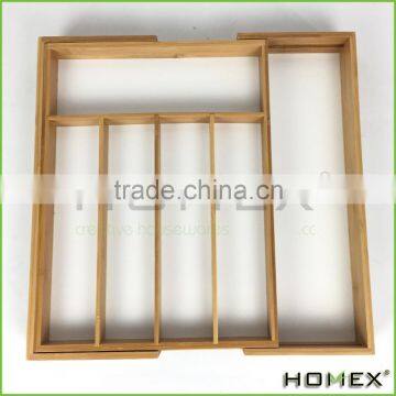 Bamboo kitchen drawer storage organizers /utensil tray Homex-BSCI