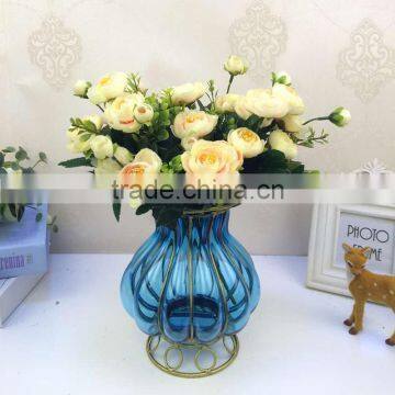 Wrought Iron Flower Glass and Metal Vases Factory Wholesale Home Decorative Crafts Antique photo-4