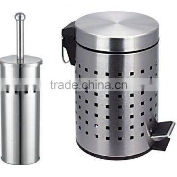 High Quality Household Pedal Trash Bin and Brush Holder for Bathroom photo-2