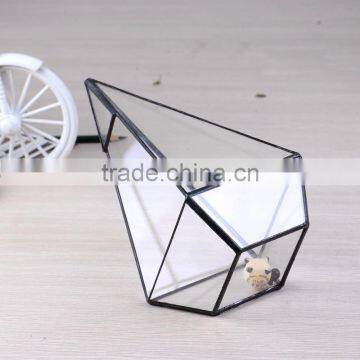 Family Decoration Geometric Terrarium Tabletop Glass Vase Indoor Garden Decor Air Plants Black Frame Flower Pot photo-2