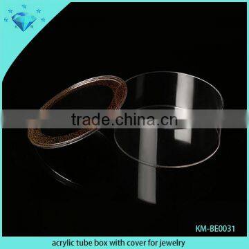 acrylic tube box with cover for jewelry