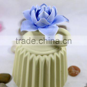 Natural Lavender Scented Plaster Flower Fragrance Diffuser With Ceramic Bottle photo-3