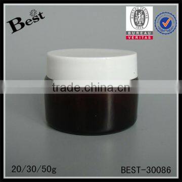20g 30g 50g China Dark Gray Glass Cosmetic Jar Skin Care Cosmetic Cream Jar With White Plastic Lid Wholesale photo-5