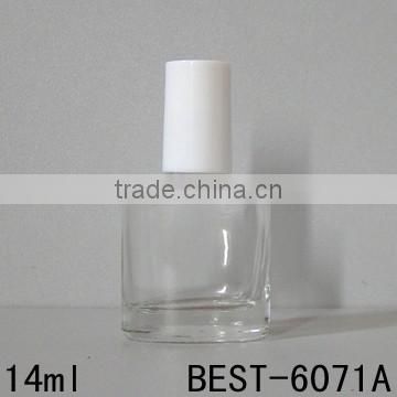 14ml square shape empty nail polish bottle with white cap