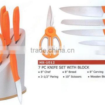 7pc knife set with block