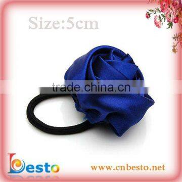 CF0215 Fancy chic wholesale cheap handmade satin rose hair flower for teenager