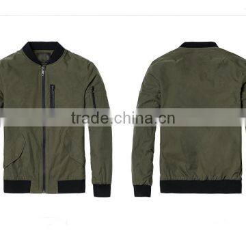 Polycotton Mens Jacket With Sleeve Zipper Fashion Varsity Jacket Plain Baseball Jacket photo-5