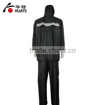Mens Black Refelective Raincoat,waterproof Polyester Raincoat Manufacturer photo-3