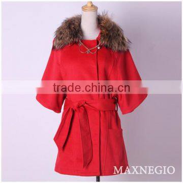 Guangzhou Garment Factory Best Design Top Quality Fashion Red Womens Winter Long Coats photo-3
