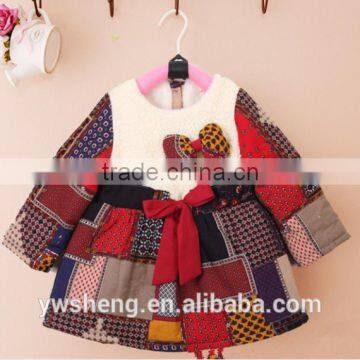 Kids 2016 Hot Selling Winter Popular Design Baby Girls Velvet Dress Wear photo-3