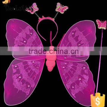 wholesale hot pink nylon butterfly shape cheap wings for girls sales