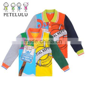 New Fashion Kids Spring Clothing Commonweal Suit Long Sleeve Boy Polo Shirt Top