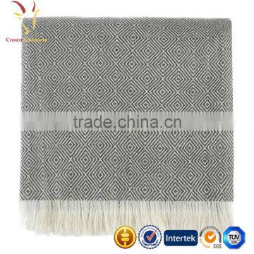 Hot Sale Wool Cashmere Blended Woven Travel Throws Blankets photo-4