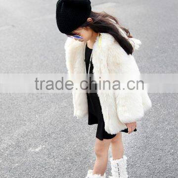 Hooded Winter Fur Jacket Girls European Style Fur Coat Autumn Kids Plush Jacket Thick Padded White Black Leopard Rabbit Ear photo-2