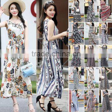 China Whosale Cheap Flower Girl Chiffon Dress Boho Maxi Long Beach Dress