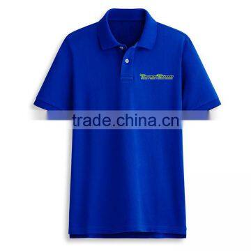 China Wholesale Price Embroidery Custom Blue Polo Shirt 100% Cotton Mens photo-4