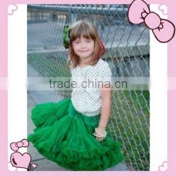 2014 Hot Sale Green Baby Girl Pettiskrit Baby Girl Fluffy Pettiskirt Kids Super Fluffy Pettiskirt Infant Solid Color Tutu Skirts