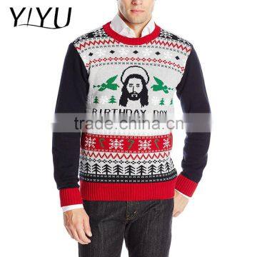 Custom Ugly Christmas Sweater Men's Jesus B-Day Sweater
