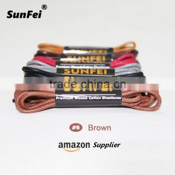 Premium Wax Shoelace Round Waterproof Brown Shoe Laces for Wedge Booties - Graffiti Shoes Waxed Lace-Up Manufacturer