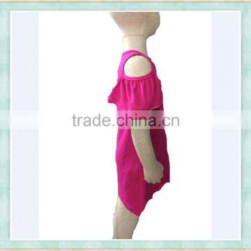 2017 Simple Style Pure Red Bare-kneed Kids One Piece Dress Long Lycra Dress photo-2