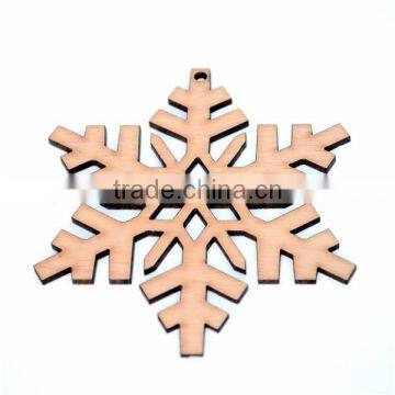 Rustic Snowflake Christmas Tree Decorations Laser Cut From Natural Wooden photo-3