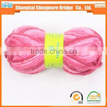 China fancy yarn supplier cheapest wholesale 50% acrylic 50% polyester yarn, long space dyed chunky acrylic yarn