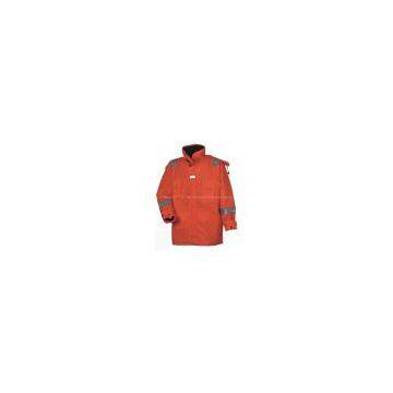 red functional coat for fireworkers and factory uses