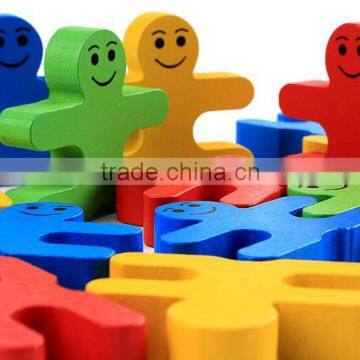 Wooden Creative Cartoon Balance Villain Blocks Toy Eductional Building Block Toys for Kids