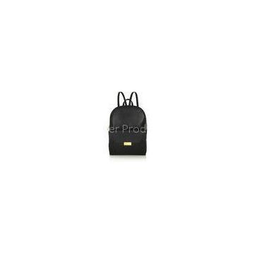 Fashion Korean Black Leather Backpack Bag For Girls / Boys , Exquisite Workmanship