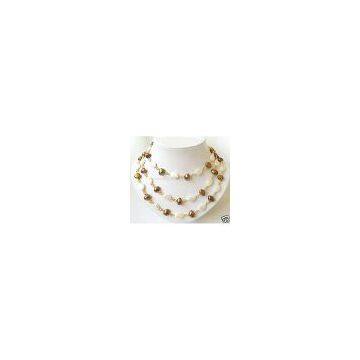 Sell Three Rows Fashion Biwa and Freshwater Pearl Necklace