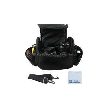 Large Digital Camera / Video Padded Carrying Bag / Case For Nikon, Sony, Pentax, Olympus Panasonic, Samsung, And Canon DSLR Cameras + ECostConnection Microfiber Cloth By ECost