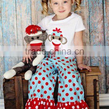 hot sale polka dots embroidery remake kids wholesale clothes