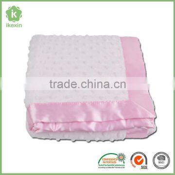 Factory Wholesale Pink Binding Fleece Kids Blanket