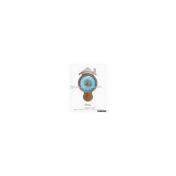 JT8A101-047 Bamboo hanging clock in bird house shape