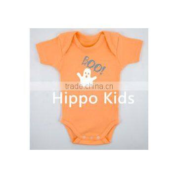 Hot sale baby girl clothes ghost baby first halloween romper orange baby bodysuit