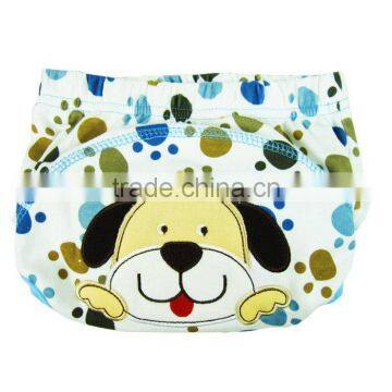 cute dog footprints printed design waterproof baby cloth nappy diaper