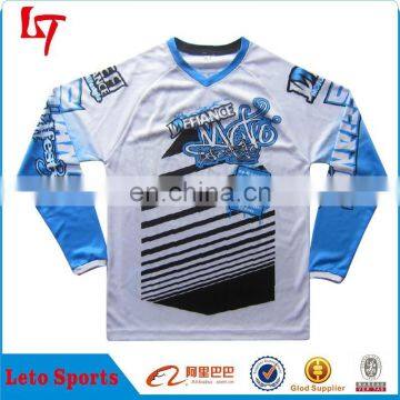 Full sublimation printing motor jersey /long sleeve custom made motorcross uniforms