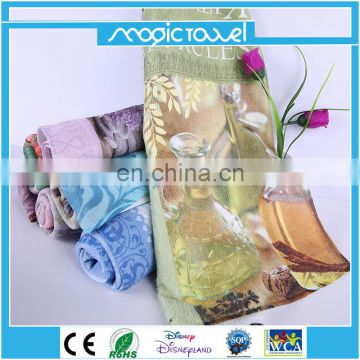 Cheap china manufacturer water absorb plush custom printed tea towel