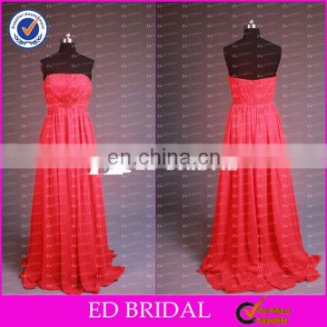 CE636 Exquisite 2015 Fancy Strapless Sleeveless Red Ruffles Evening Dress Empire Couture